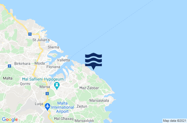 Xgħajra, Maltaの潮見表地図