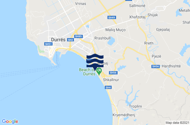 Xhafzotaj, Albaniaの潮見表地図