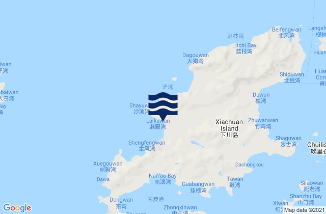 Xiachuan, Chinaの潮見表地図