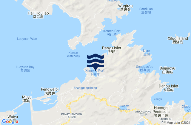 Xiagong, Chinaの潮見表地図