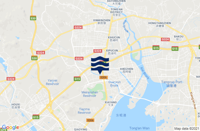 Xiamen Shi, Chinaの潮見表地図
