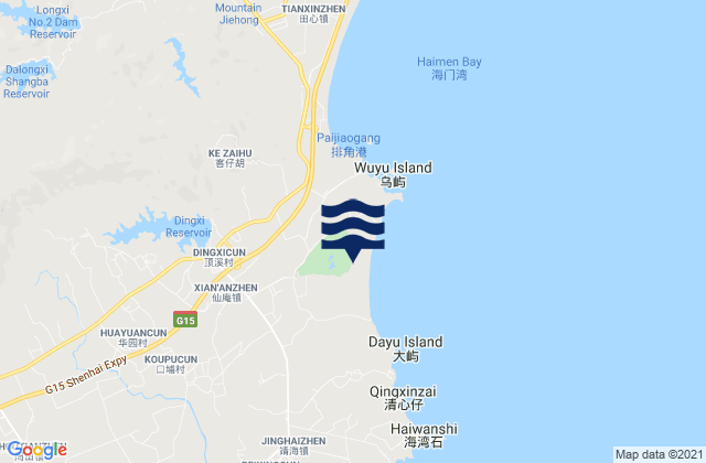 Xian’an, Chinaの潮見表地図