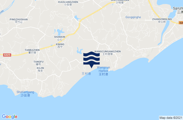 Xiaoliang, Chinaの潮見表地図
