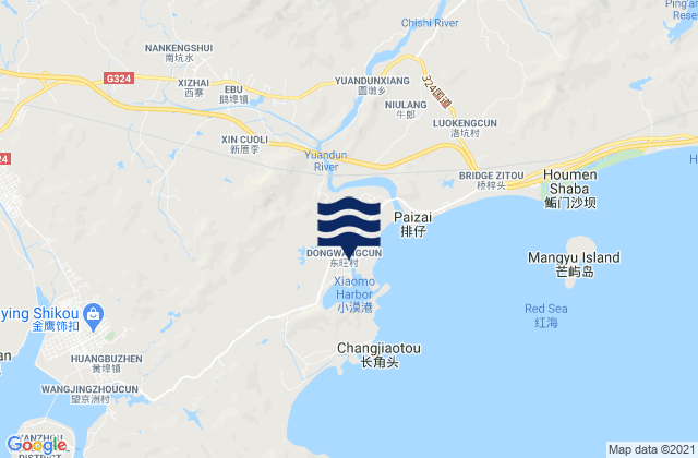Xiaomo, Chinaの潮見表地図