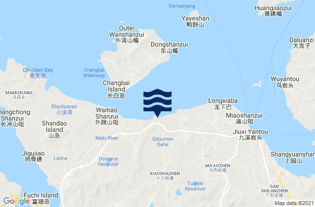 Xiaosha, Chinaの潮見表地図