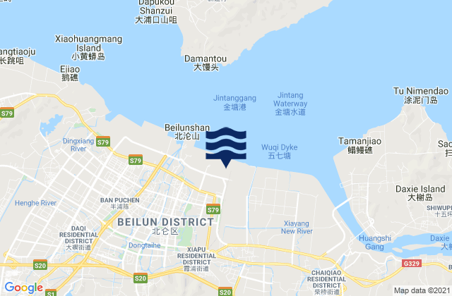 Xiapu, Chinaの潮見表地図