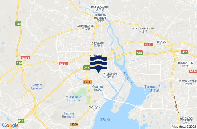 Xike, Chinaの潮見表地図