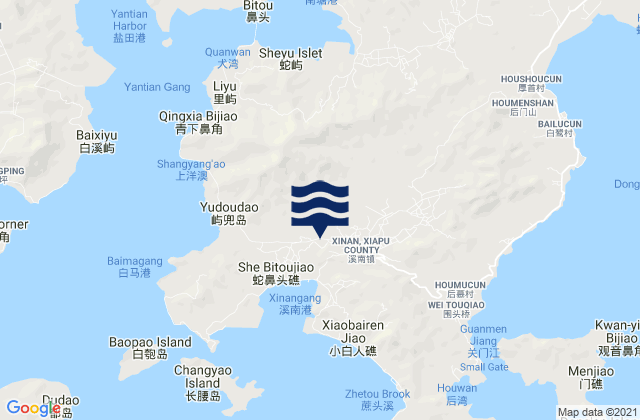Xinan, Chinaの潮見表地図