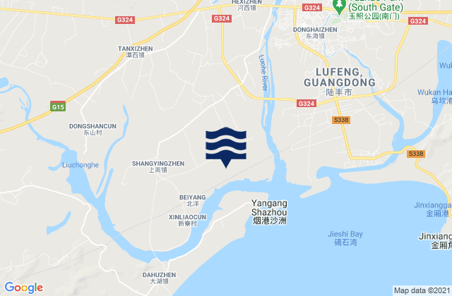 Xinan, Chinaの潮見表地図