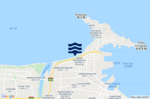 Xinfu, Chinaの潮見表地図