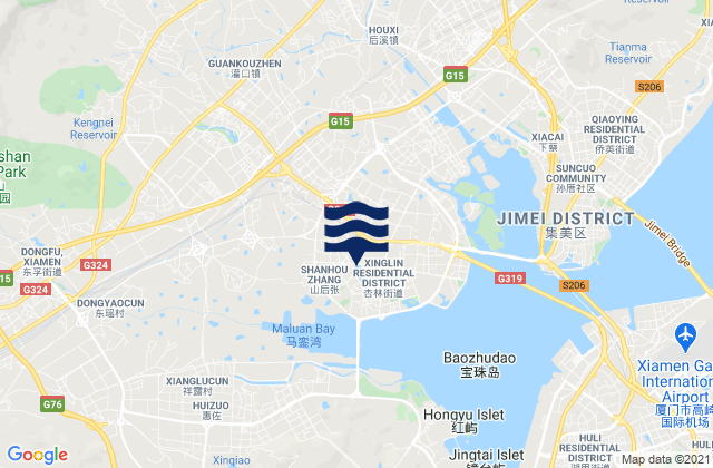 Xingbin, Chinaの潮見表地図