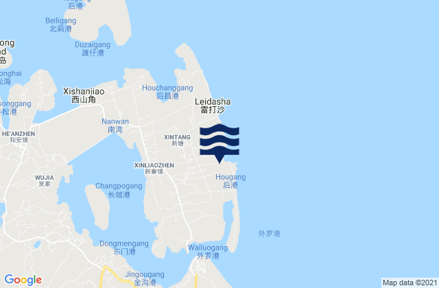 Xinliao, Chinaの潮見表地図