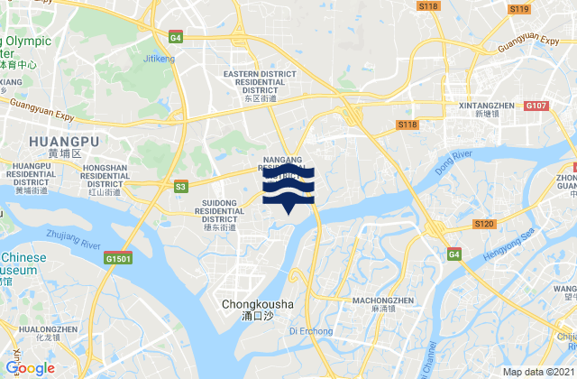 Xintang, Chinaの潮見表地図