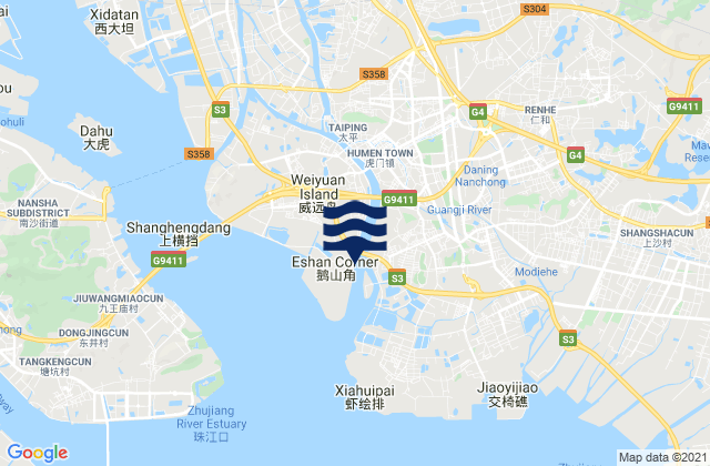 Xinwan, Chinaの潮見表地図