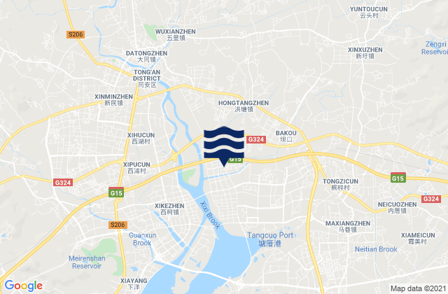 Xinxu, Chinaの潮見表地図