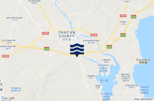 Xinzhai, Chinaの潮見表地図