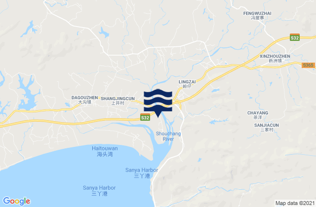Xinzhou, Chinaの潮見表地図