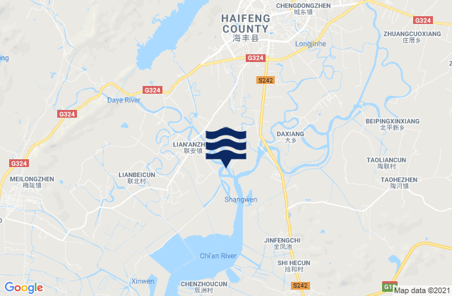 Xin’an, Chinaの潮見表地図
