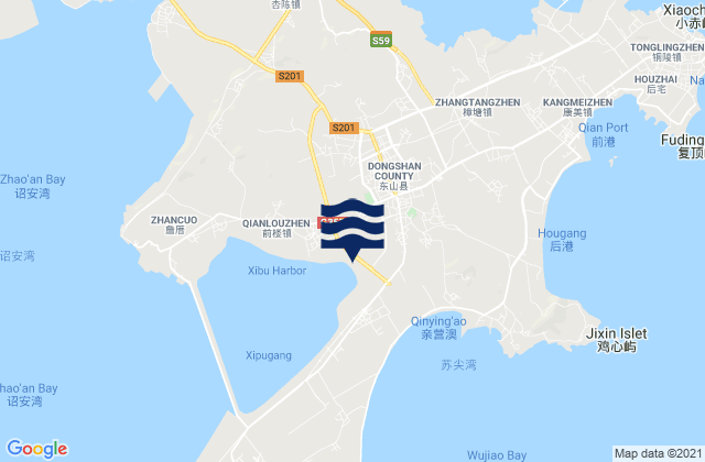 Xipu, Chinaの潮見表地図