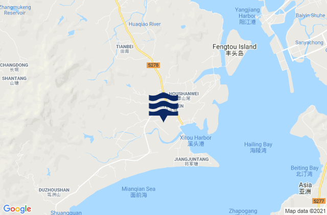 Xitou, Chinaの潮見表地図