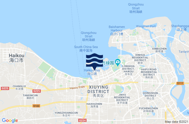 Xiuying, Chinaの潮見表地図
