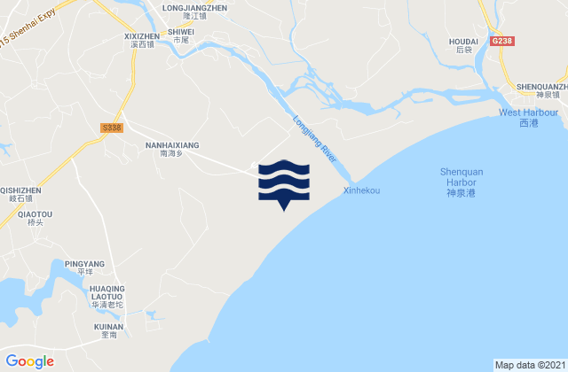 Xixi, Chinaの潮見表地図