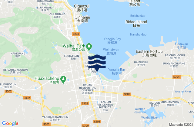 Xiyuan, Chinaの潮見表地図