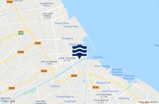 Xuhang, Chinaの潮見表地図