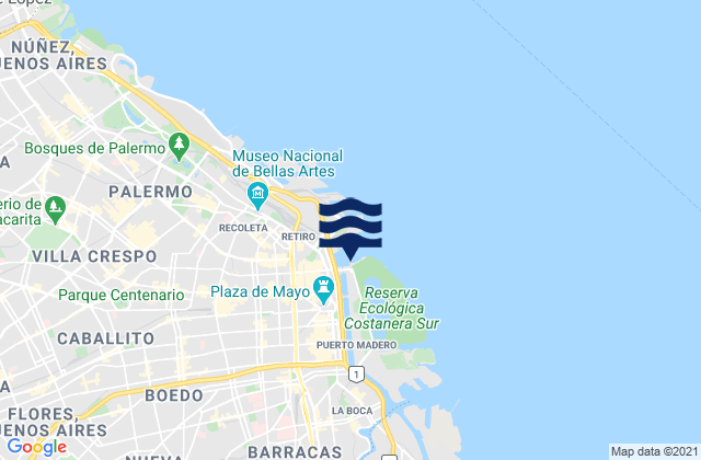 Yacht, Argentinaの潮見表地図