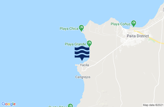 Yacila, Peruの潮見表地図