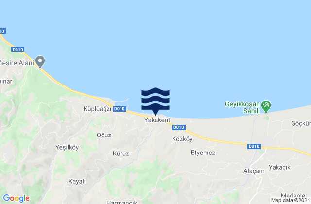 Yakakent, Turkeyの潮見表地図