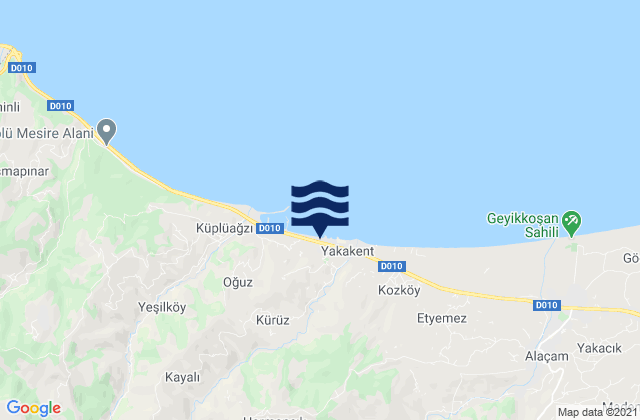 Yakakent İlçesi, Turkeyの潮見表地図