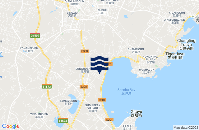 Yakoucun, Chinaの潮見表地図