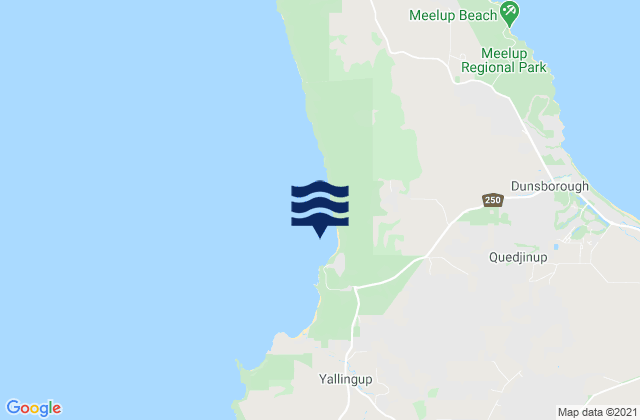 Yallingup, Australiaの潮見表地図