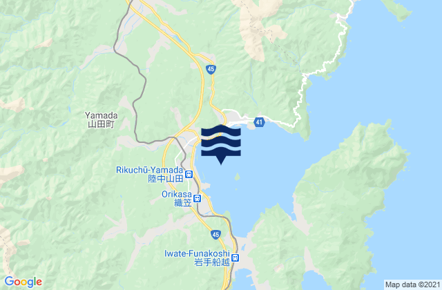 Yamada, Japanの潮見表地図