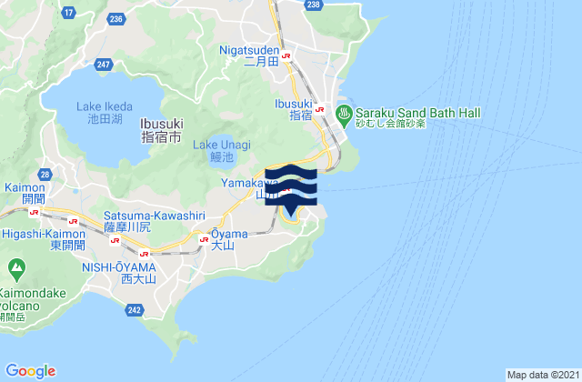 Yamagawa Ko Kagoshima Kaiwan, Japanの潮見表地図