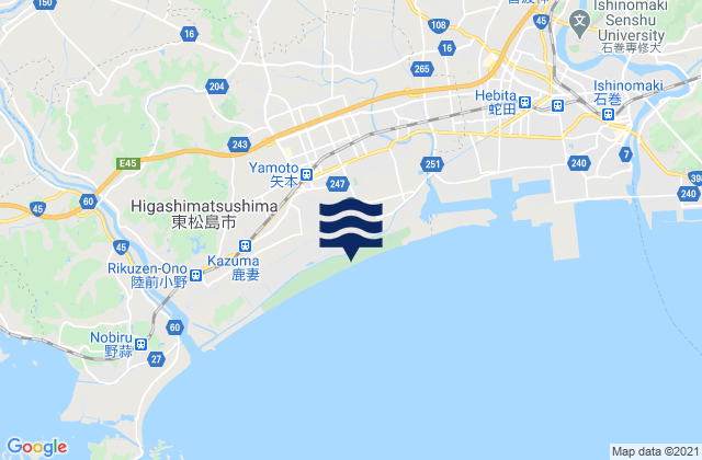 Yamoto, Japanの潮見表地図