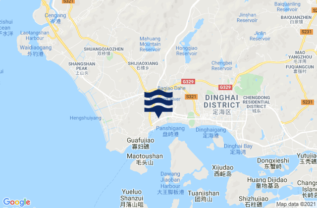 Yancang, Chinaの潮見表地図