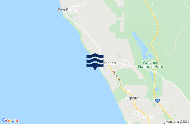 Yanchep Beach, Australiaの潮見表地図