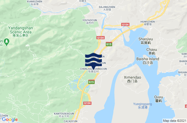 Yandang, Chinaの潮見表地図
