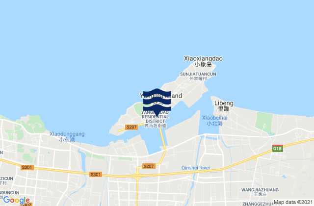 Yangmadao, Chinaの潮見表地図