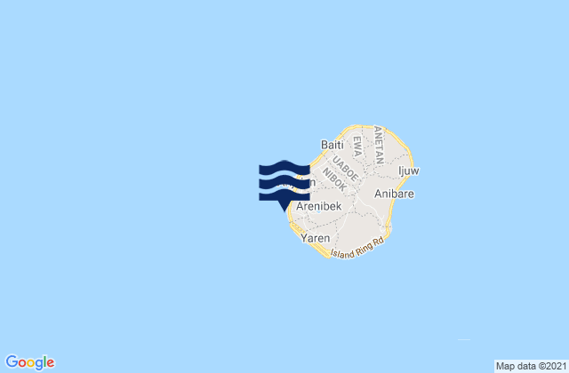 Yangor, Nauruの潮見表地図