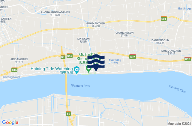 Yanguan, Chinaの潮見表地図