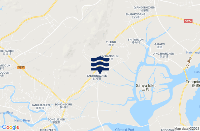 Yanhong, Chinaの潮見表地図