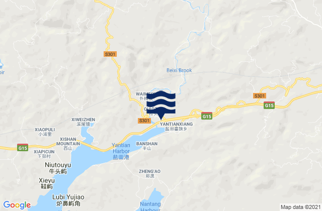 Yantian, Chinaの潮見表地図