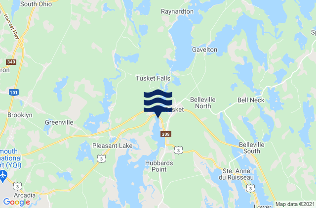 Yarmouth County, Canadaの潮見表地図