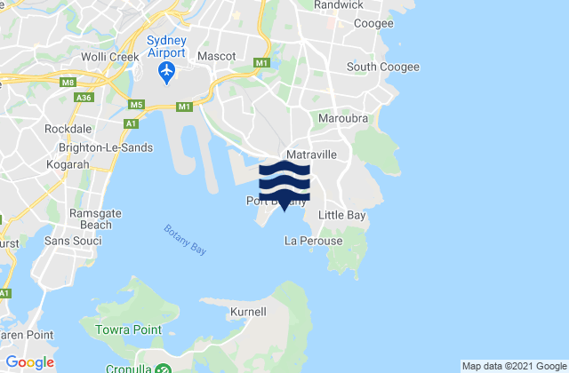 Yarra Bay, Australiaの潮見表地図