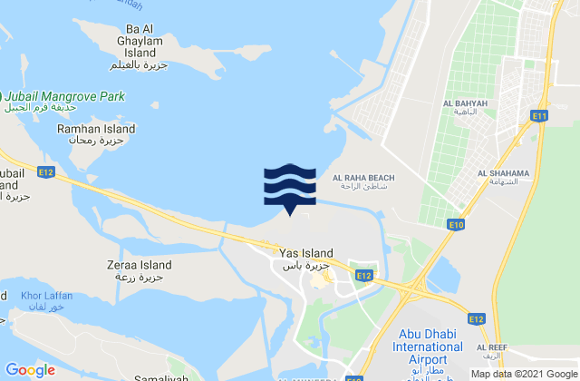 Yas Island, United Arab Emiratesの潮見表地図