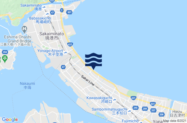 Yasugichō, Japanの潮見表地図