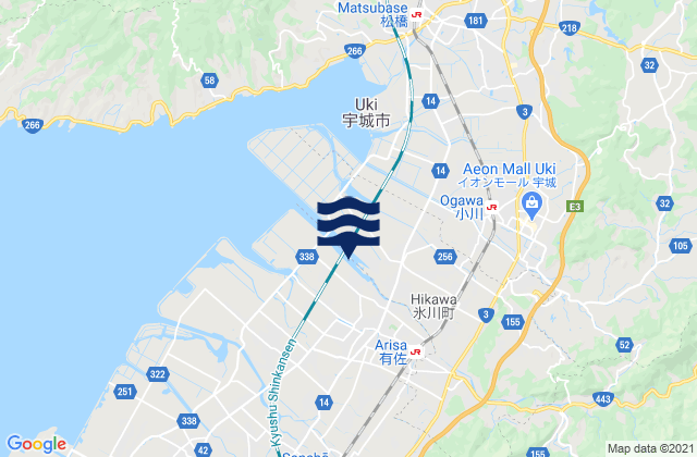 Yatsushiro-gun, Japanの潮見表地図